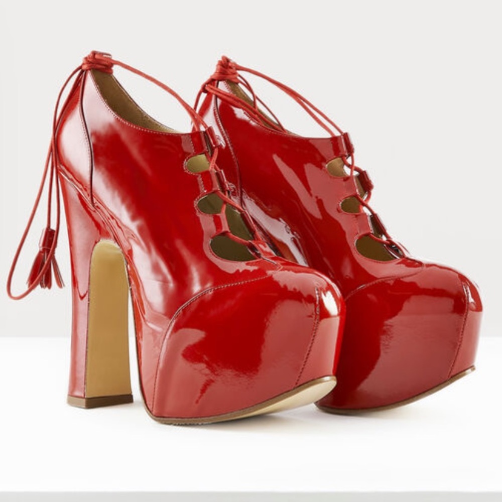 Vivienne Westwood ELEVATED GHILLIE sold out red patent leather heels